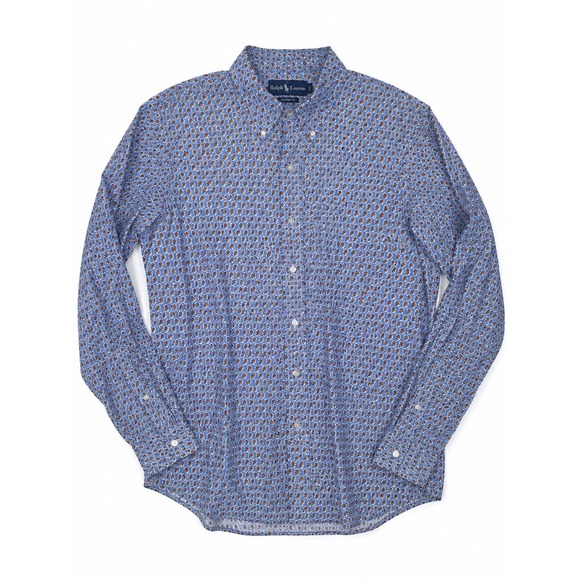 Ralph Lauren Other - Ralph Lauren Mens Blue Paisley Preppy Classic Custom Fit Button Down Shirt XXL